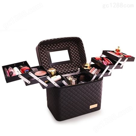 大容量韩国化妆包多功能小号方袋便携手提多层化妆品收纳盒简约箱