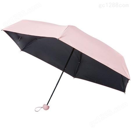 天堂伞迷你胶囊口袋伞小巧折叠防晒防紫外线黑胶遮阳五折伞太阳伞