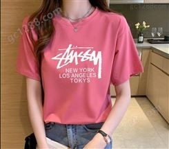 韩版宽松女装短袖T恤 地摊夏季上衣 便宜的尾货大量供应