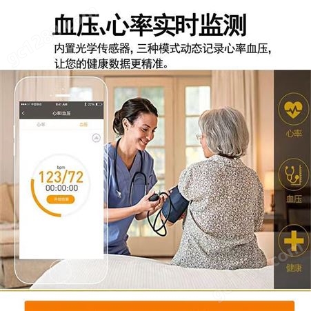老人电话手表智能健康手环测温心率血压老年人呼叫定位器4G移动网