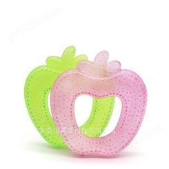 外贸新款宝宝啫喱牙胶婴儿磨牙器咬胶玩具食品级母婴用品苹果牙胶
