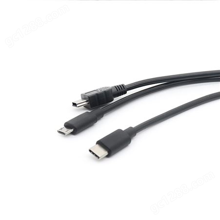 定制TYPE C转USB Mini+Micro数据线 USB一拖二电源线 OTG转接线充电线