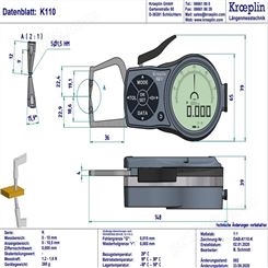 德国 KROEPLIN外测卡规K110 电子户外测量装置