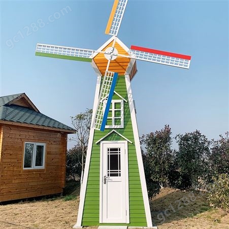 荷兰风车 天贝龙定制出售 五米高防腐木户外浪漫景观摆件