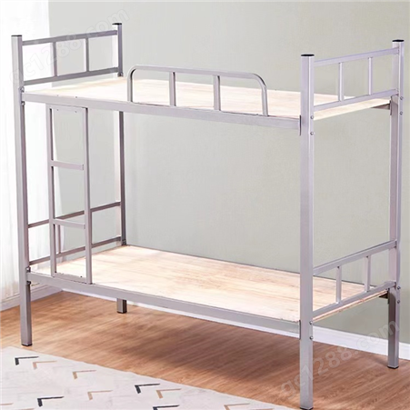 钢制上下床 职工宿舍工地铁架床 制式物品柜 1.2米高低床定制