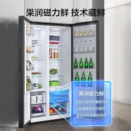 美的(Midea)果润维C系列540升变频一级能效门冰箱大容量对开