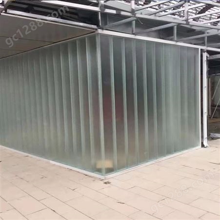 U型玻璃 槽型玻璃屏风 建筑外墙工艺园幕墙背景用