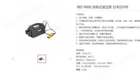 REC-P600 充电式电池泵 日本IZUMI 进口非定制液压泵