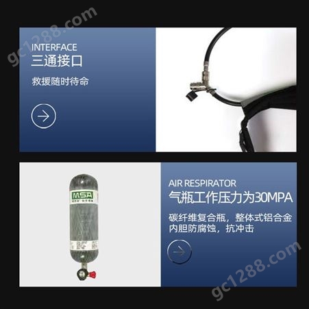 梅思安10176331 AG2100 BTIC气瓶有表6.8L 空气呼吸器紧急逃生器
