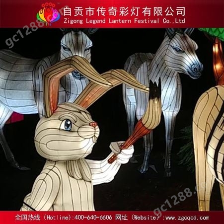 鹿兔子猪动物彩灯制作设计安装各类花灯展圣诞卡通动物主题灯组