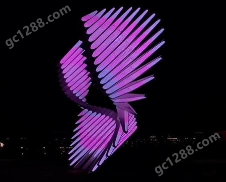 景区商场气氛装饰体感互动装置发光翅膀天使之翼创意美陈互动道具