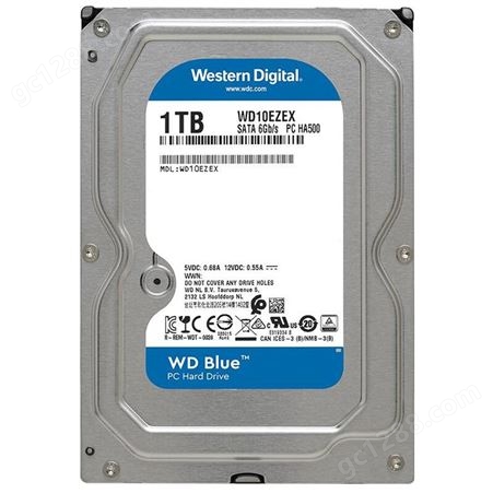 WD西部数据WD10EZEX西数1T蓝盘 3.5寸台式机机械硬盘1t高速大容量