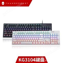雷神机械键盘KG3104 幻彩104键青轴红轴电竞笔记本台式机外接89键