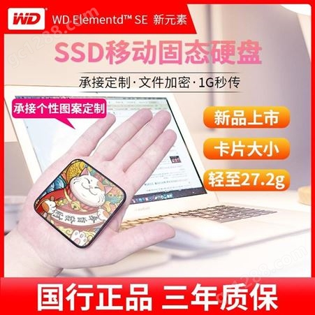 WD西部数据SSD固态移动硬盘1T手机电脑两用Type-C兼容mac