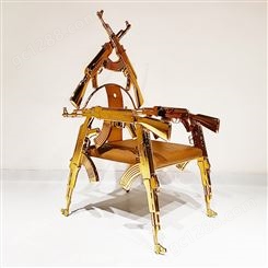 铜庄 意式 轻奢 不锈钢 ak47 艺术椅 设计师 创意 全铜 黄铜 太师椅 圈椅