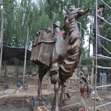 动物铜雕 动物雕塑定制 铸铜骆驼雕塑 铸铜华尔街牛