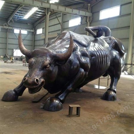 动物铜雕 动物雕塑定制 铸铜骆驼雕塑 铸铜华尔街牛