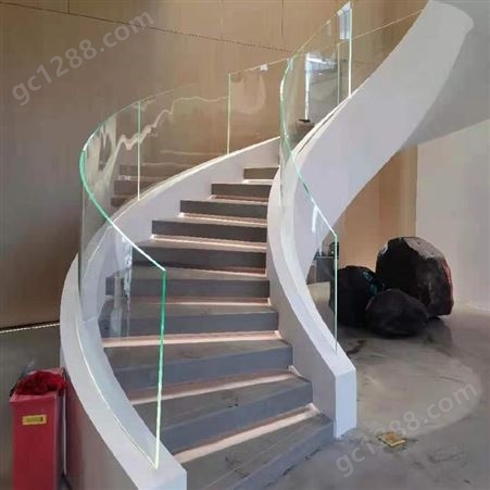 北京定制建安室内玻璃楼梯护栏别墅阁楼夹层旋转梯
