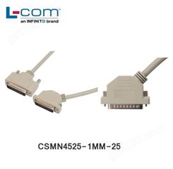 L-COM CSMN4525-1MM-25 优良型模制D-Sub线缆 DB25公头（7.6米）