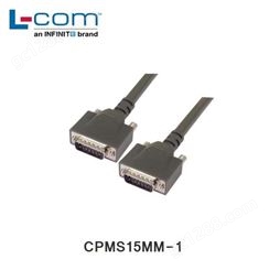 L-COM CPMS15MM-1 大功率D-sub线缆 DB15公头/公头 1.0ft/0.3m