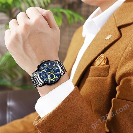 olika瑞士防水韩版时尚潮流男士款休闲运动石英表手表