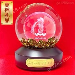 企业集团纪念品SSSY/三盛 抽象艺术水晶球G22-7 活动礼物定制